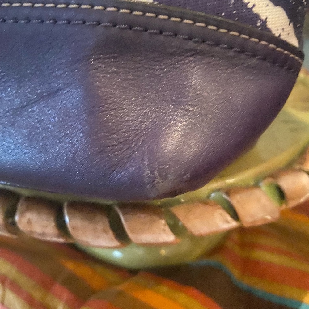 Coach Legacy Zebra Print Zip Duffle Bag 23410 Marine Purple White - Picture 11 of 14